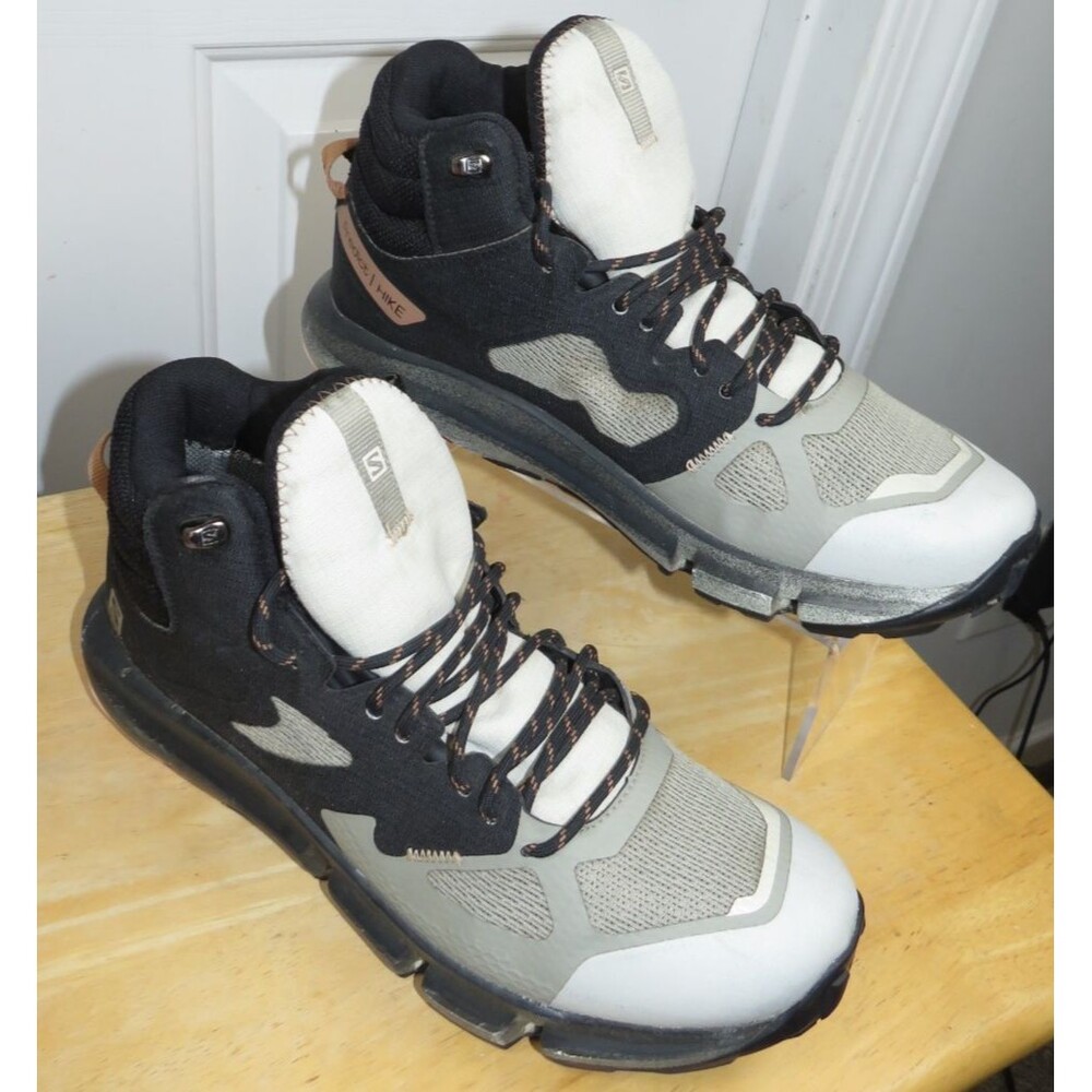Salomon Women's Predict Hike Mid GTX Hiking Boots Gore-Tex Khaki/Black Sz 9